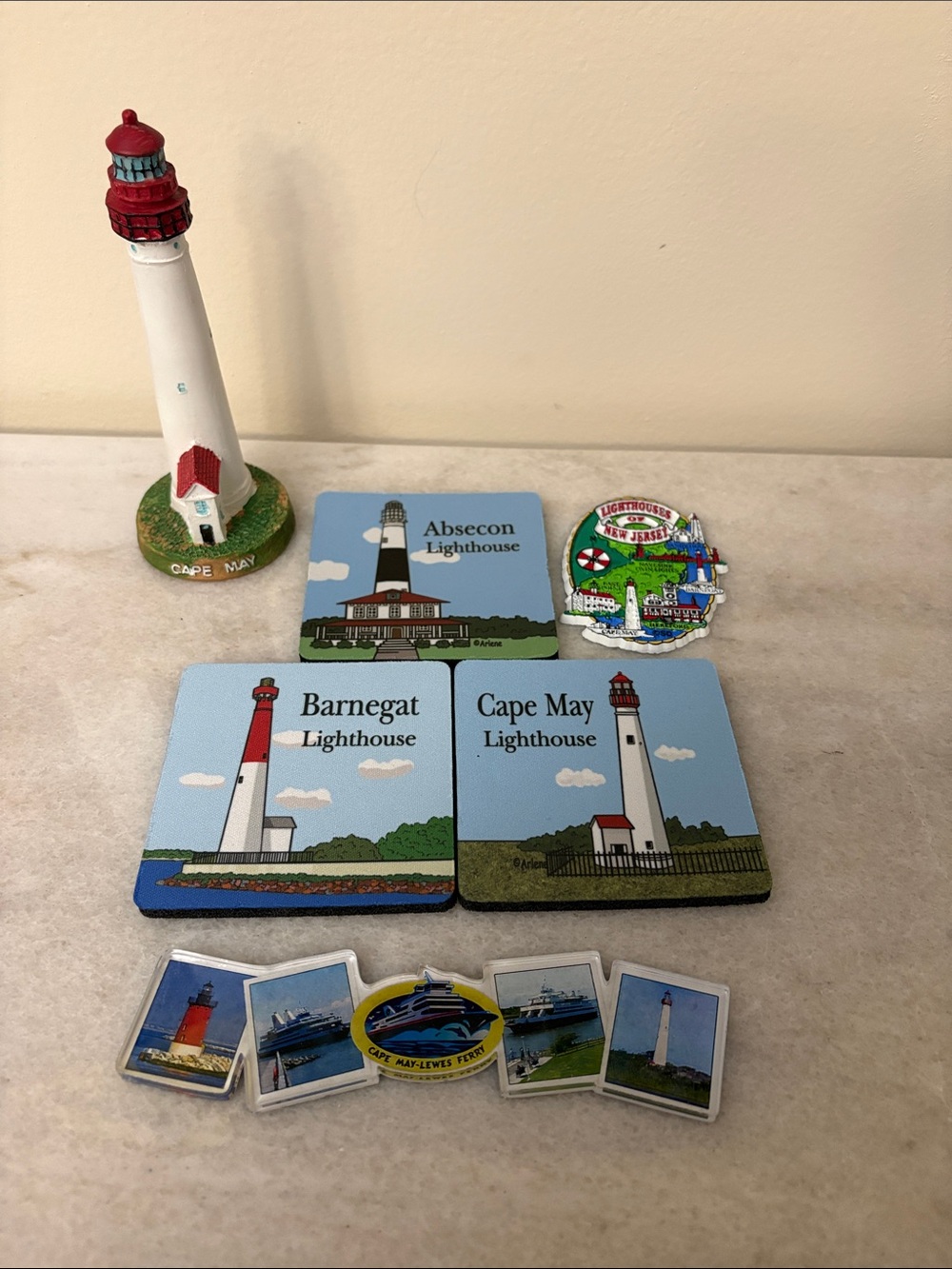 Cape May Lighthouse Souvenir Set - Red & White Lighthouse Decor